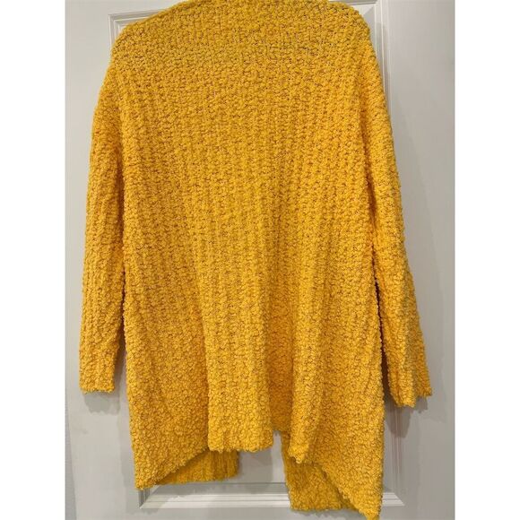 NWT SMALL POPCORN SOFT Women's Yellow Open Front Knit Cardigan Sweater - Picture 3 of 6